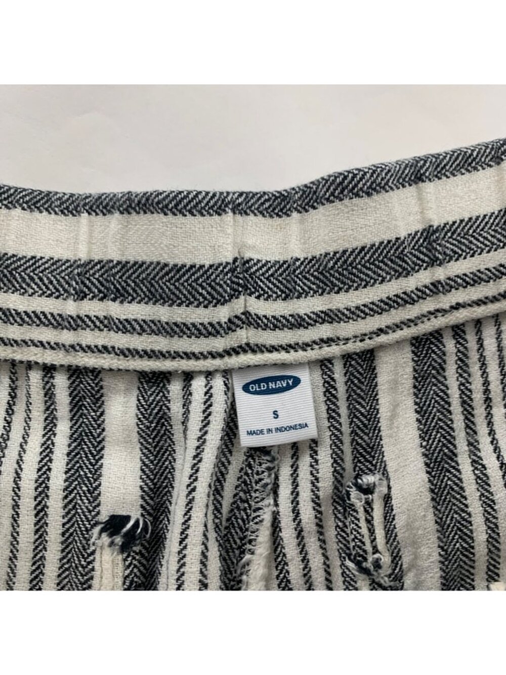Old Navy Black Natural Stripe Linen Blend Wide Leg Lounge Pant S - Picture 3 of 6